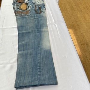 Roberto Cavalli women/men denim pants, color blue, size 31”